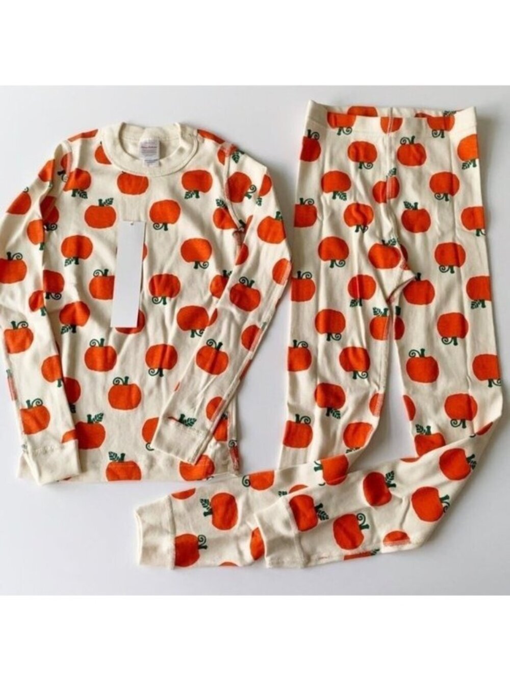 NWT Hanna Andersson Pumpkin Print Long John Pajama Set 8 years